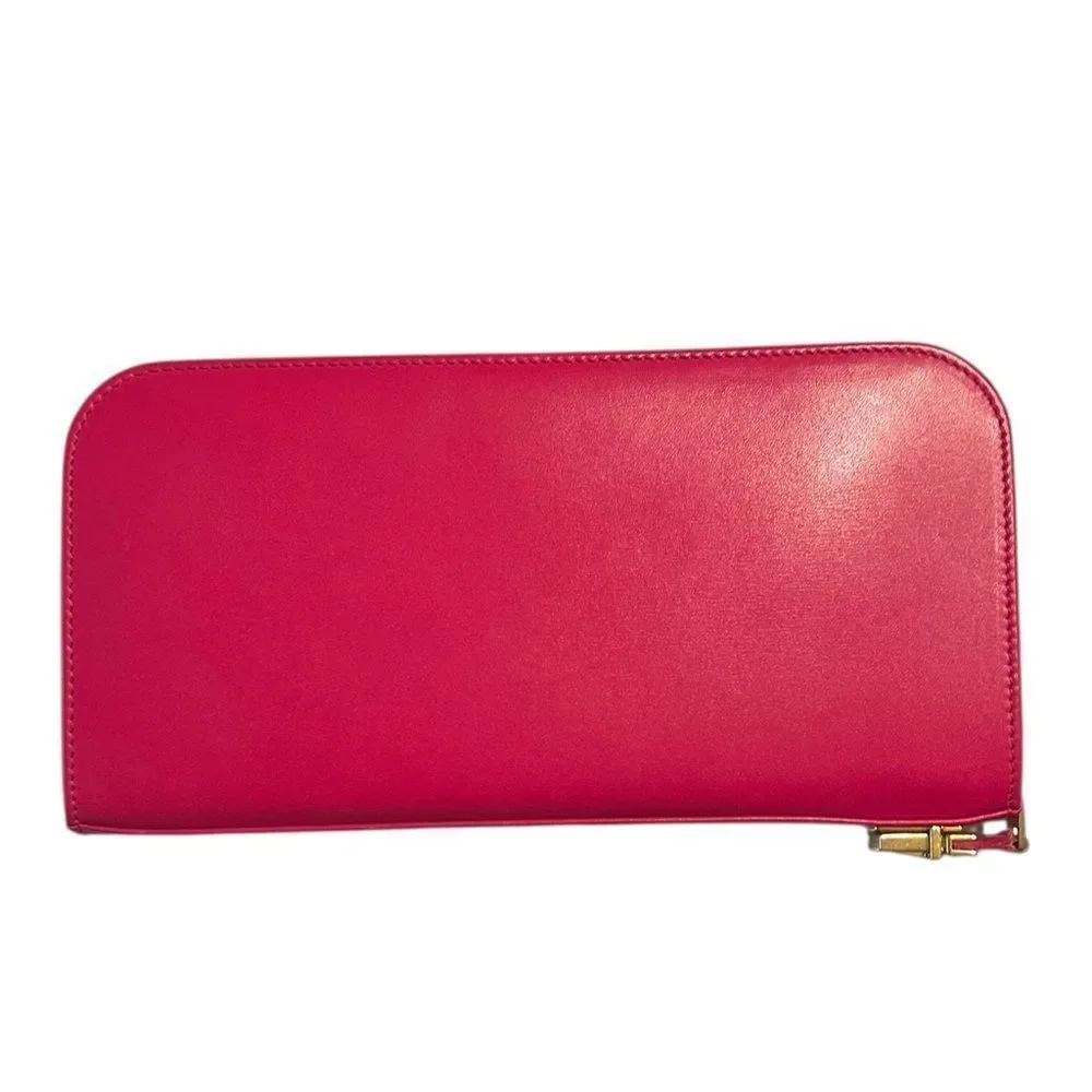 Authentic Saint Laurent Pink Zippy Wallet